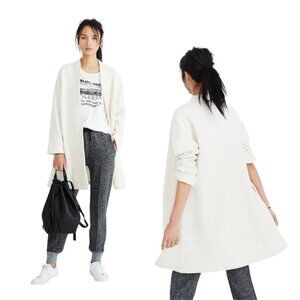 Madewell Langley Swing Coat Donegal Vanilla XS - Speckled Wool Blend, Open Front